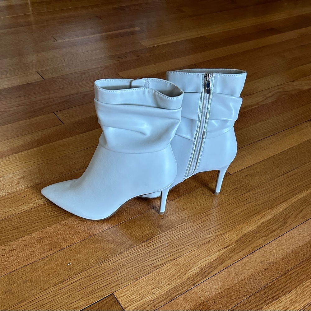 Marc Fisher low off-white boots.